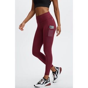 NWT Fabletics On-The-Go PowerHold High Waisted Legging Size Large Burgundy Wine